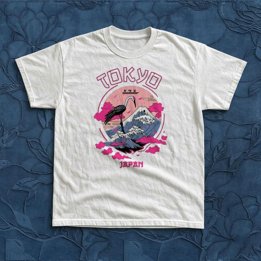 Tokyo Japan Crane & Great Wave Unisex Tee